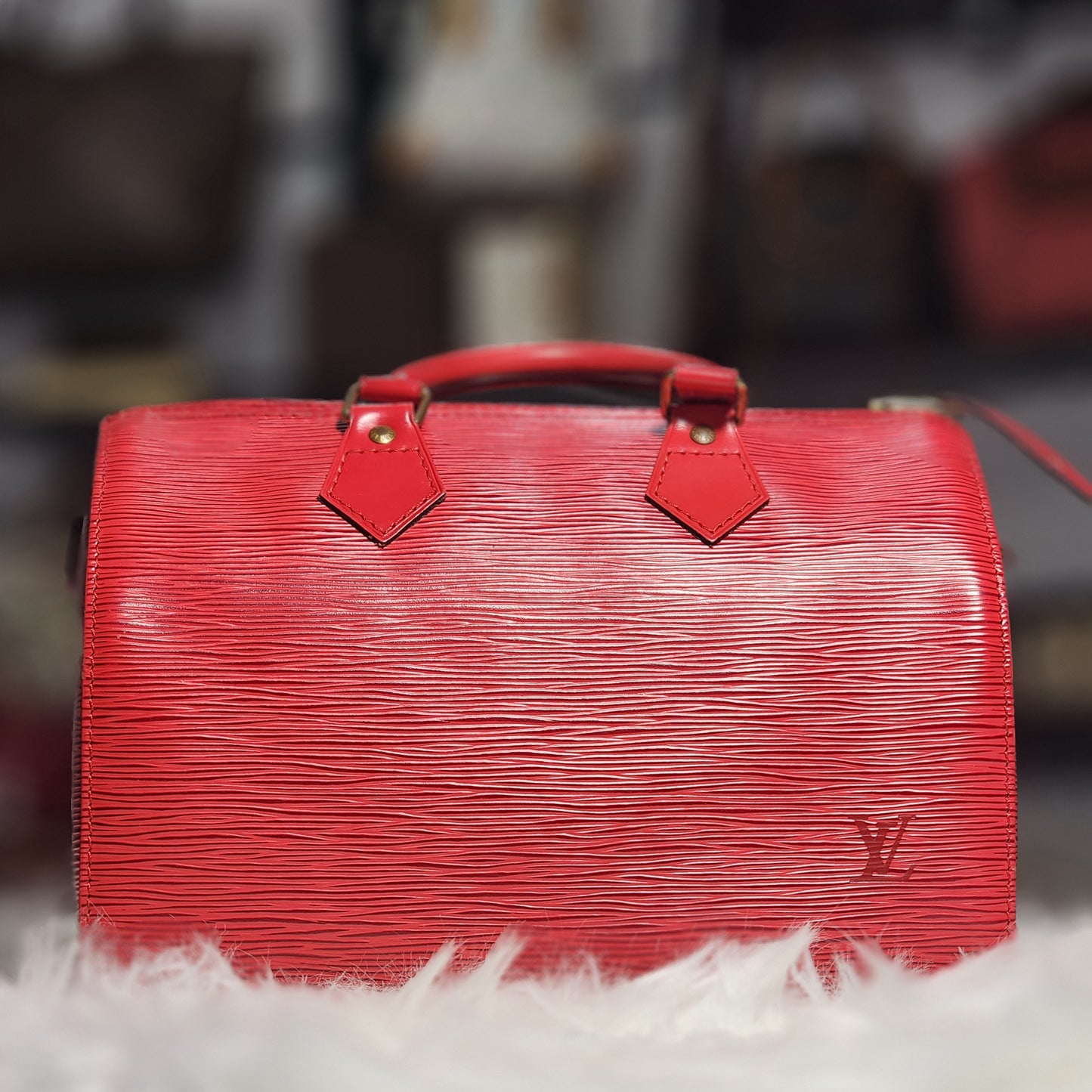 Louis Vuitton Speedy 25 Red Epi Leather
