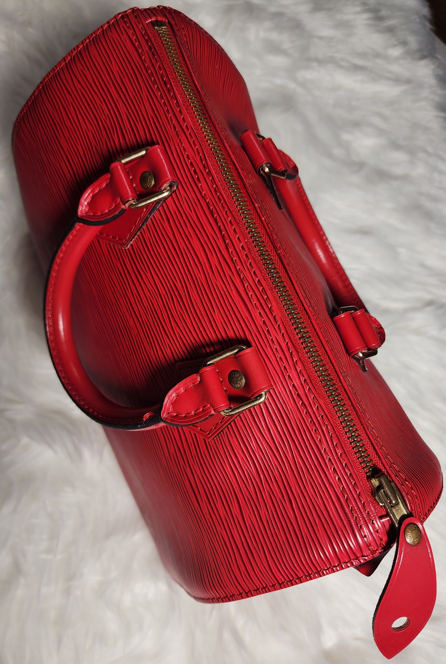 Louis Vuitton Speedy 25 Red Epi Leather