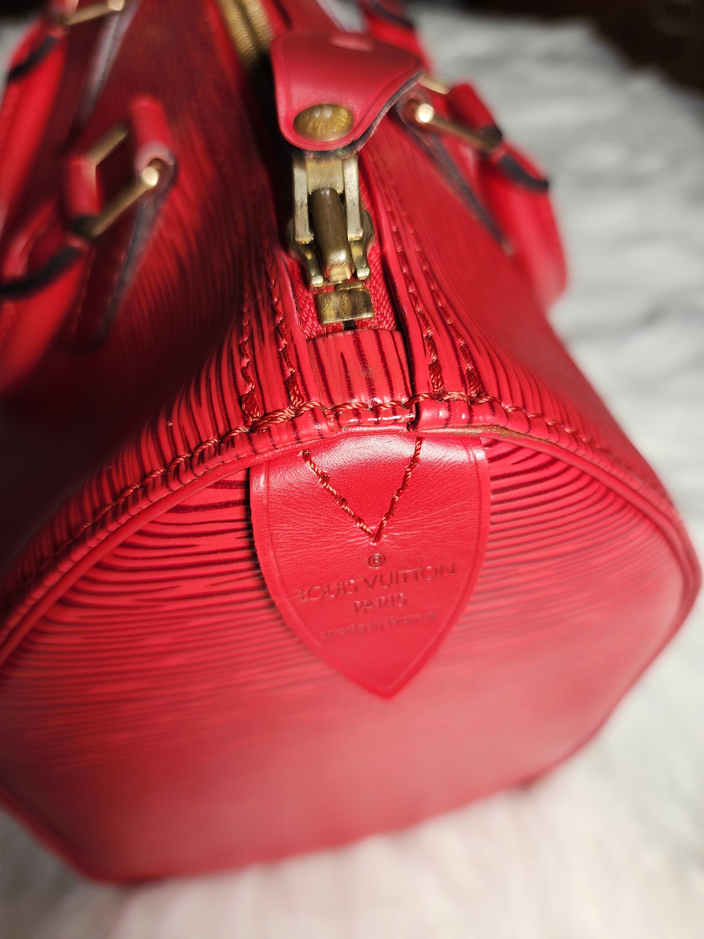 Louis Vuitton Speedy 25 Red Epi Leather