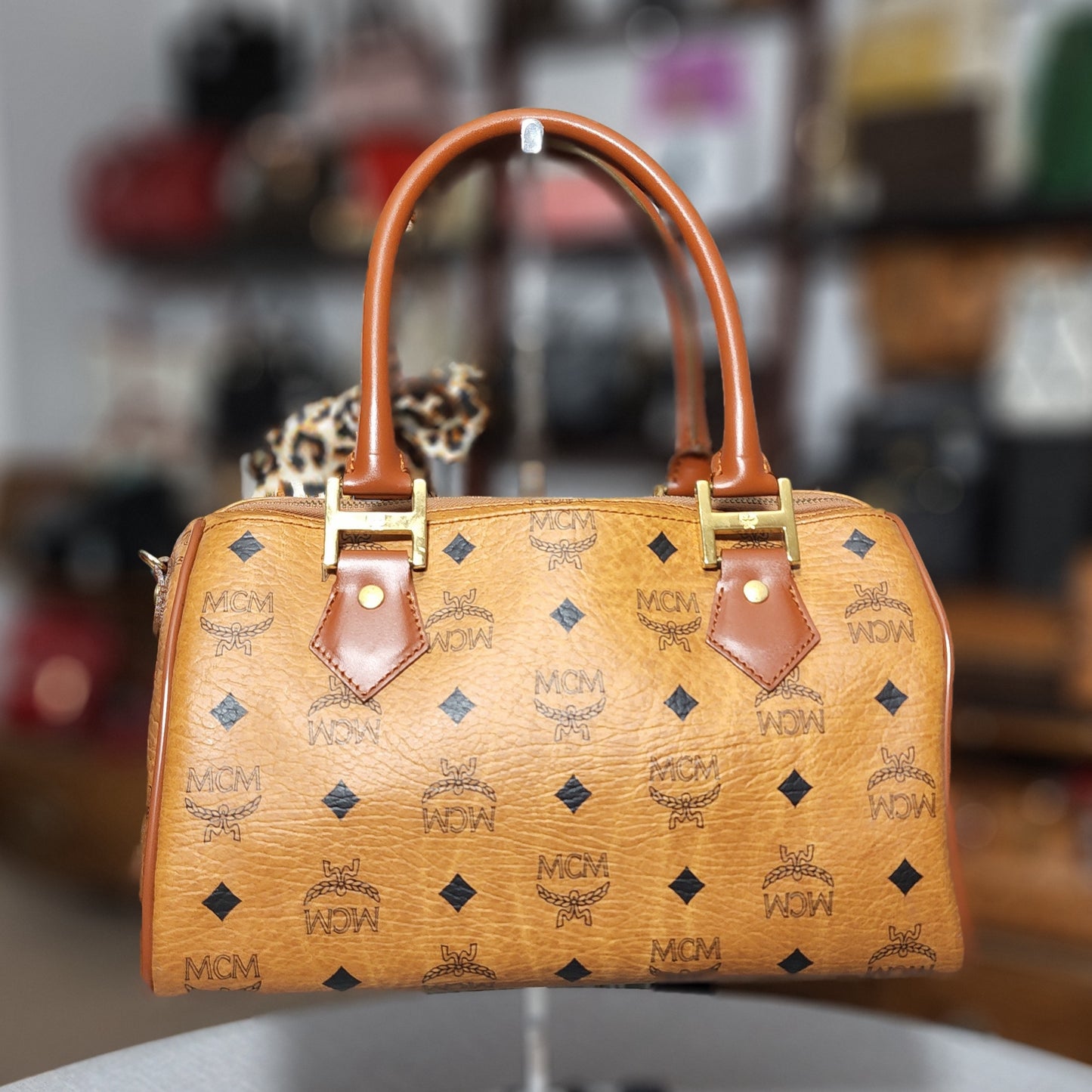 MCM Boston Bag Cognac