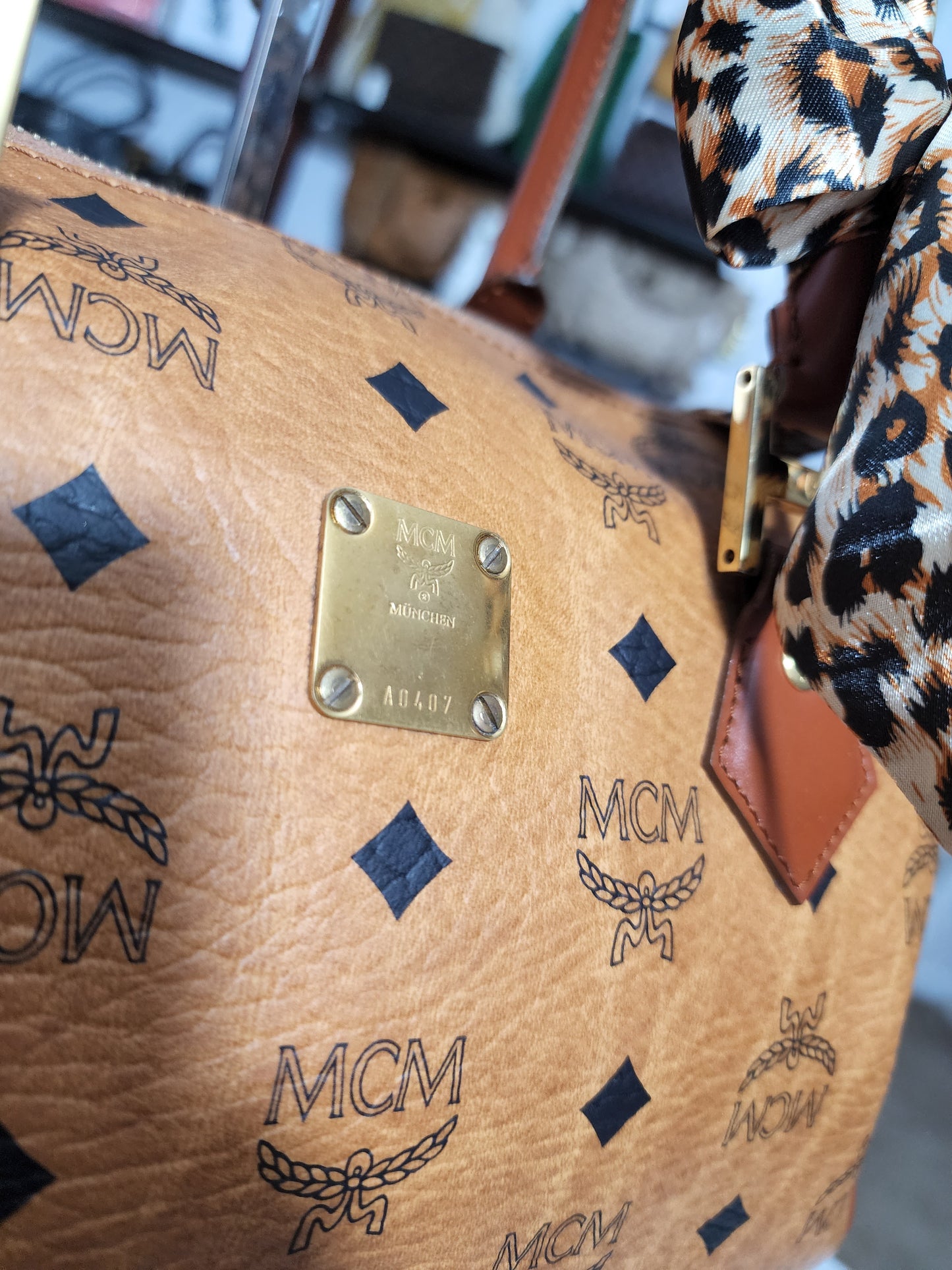 MCM Boston Bag Cognac