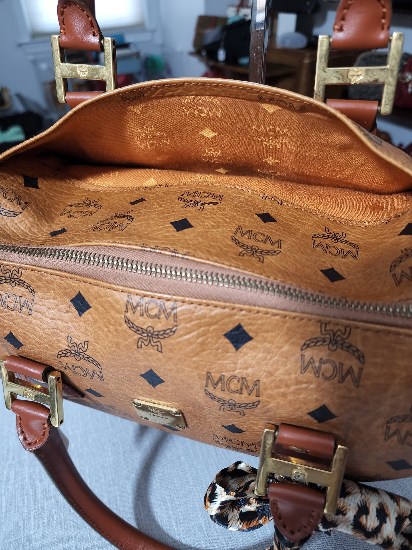 MCM Boston Bag Cognac