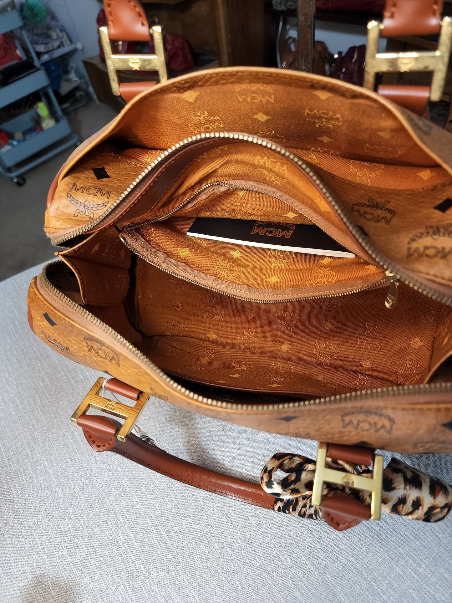 MCM Boston Bag Cognac