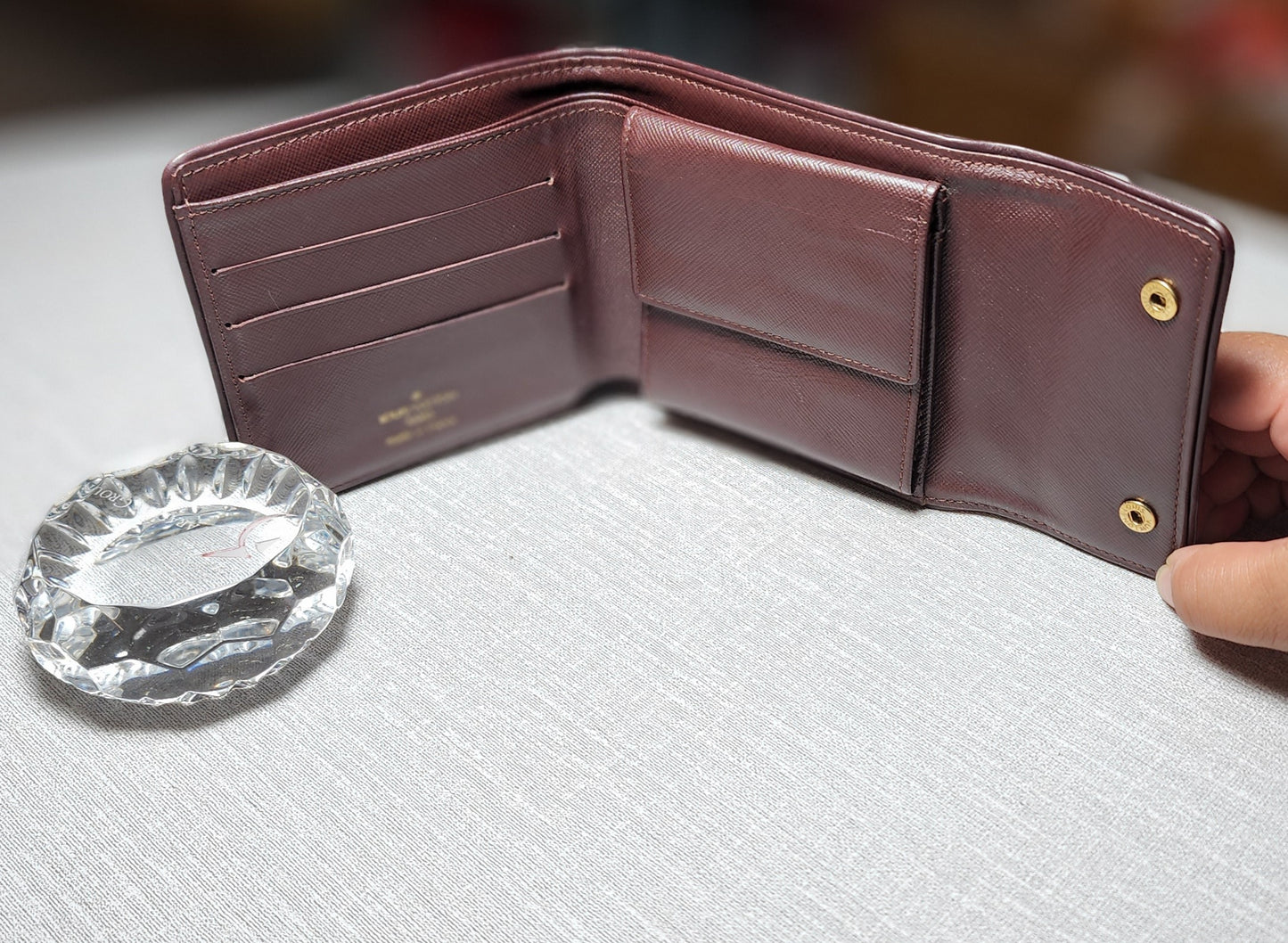 Louis Vuitton Bifold Wallet Mini Lin in Cherry (Vintage)