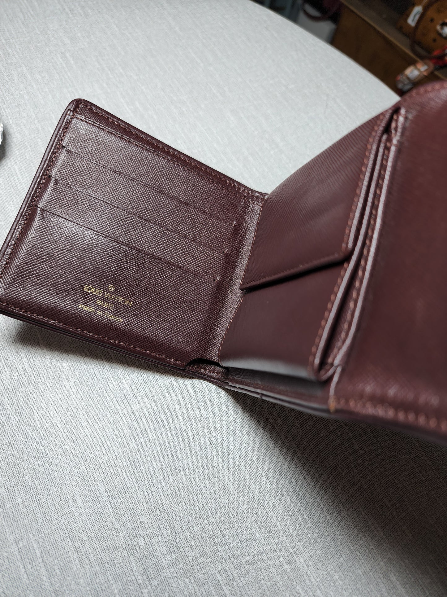 Louis Vuitton Bifold Wallet Mini Lin in Cherry (Vintage)