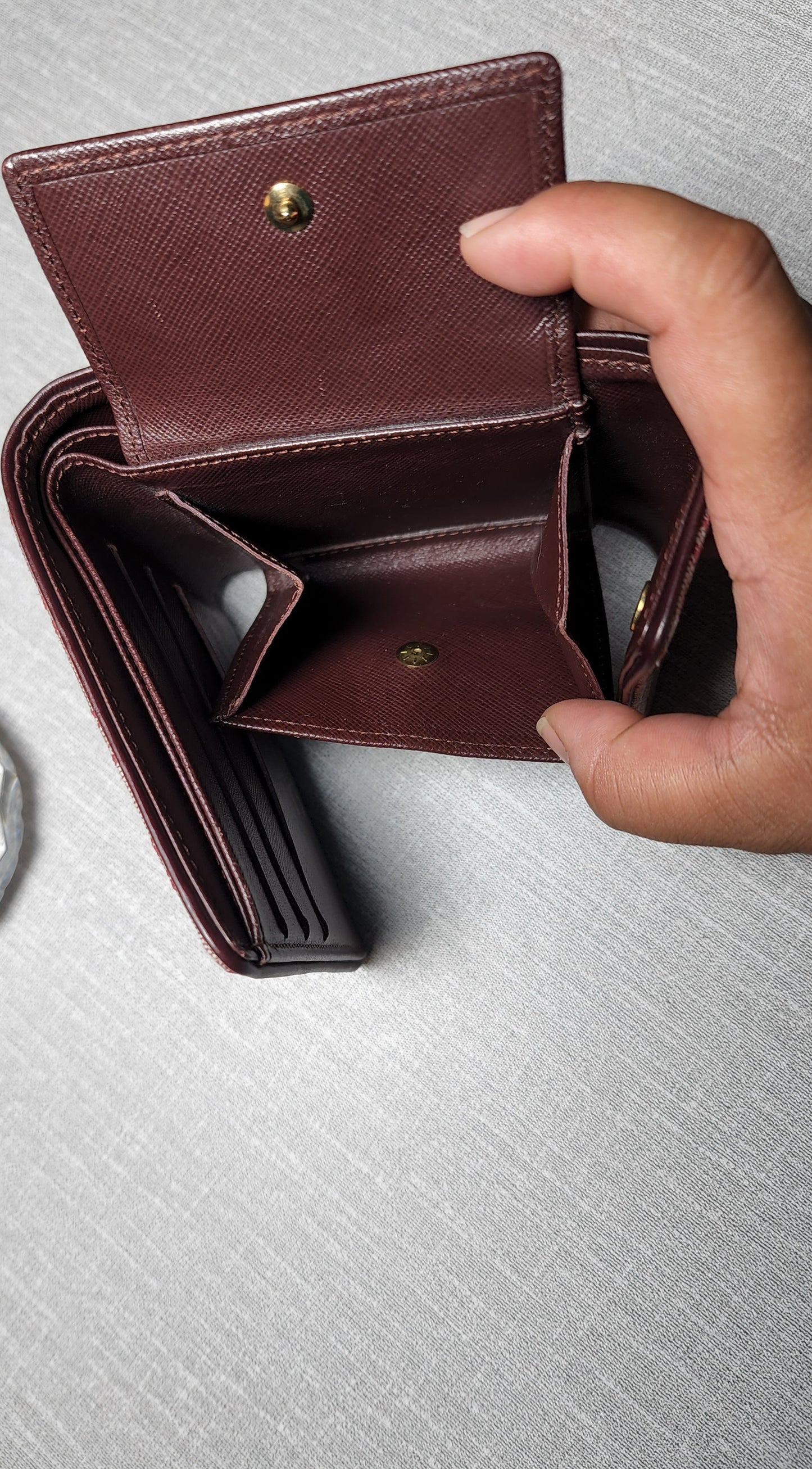 Louis Vuitton Bifold Wallet Mini Lin in Cherry (Vintage)