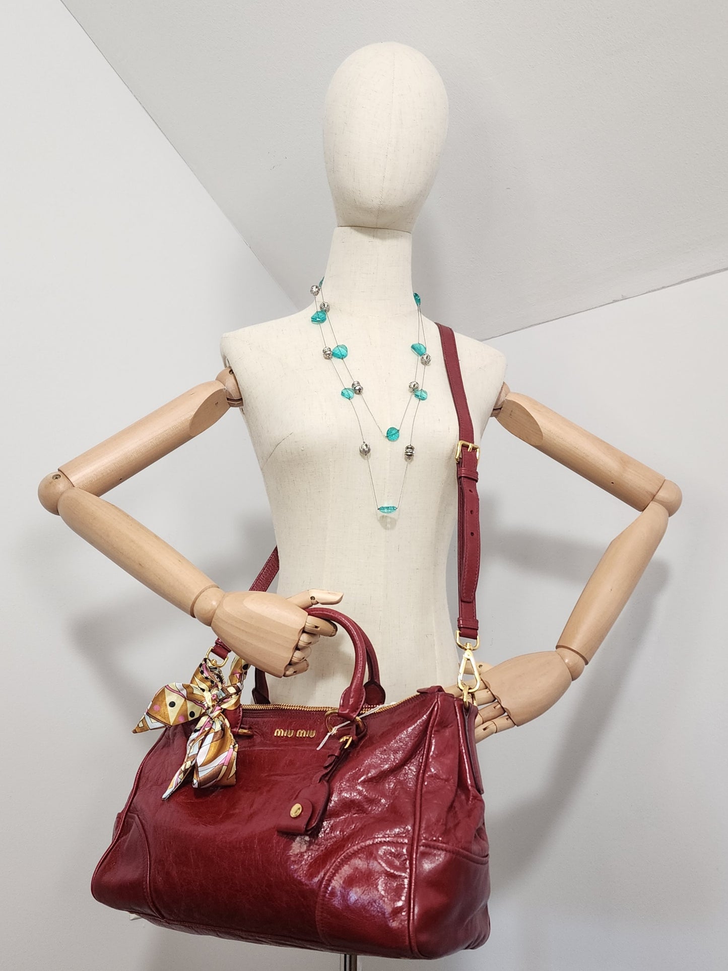 MIU MIU 3 Compartment Multiway Soft LeatherBag