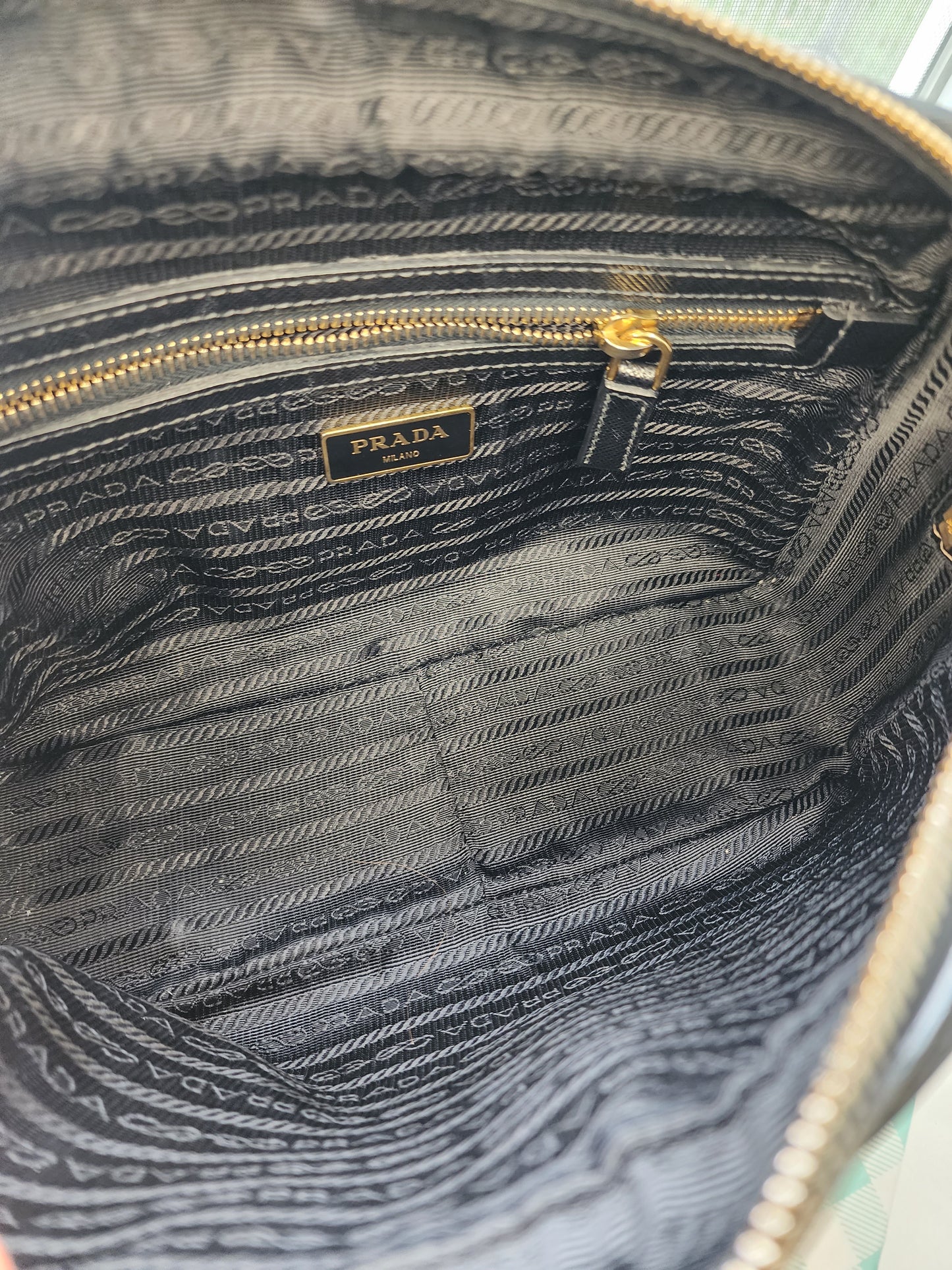 Prada Bauletto Saffiano Mini Black Leather Bag
