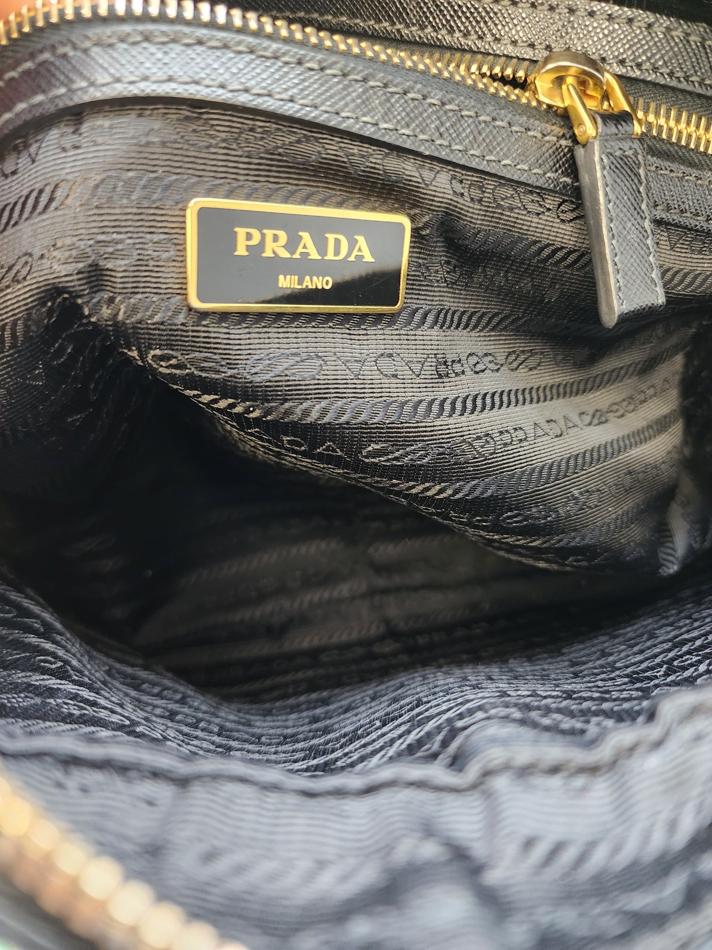 Prada Bauletto Saffiano Mini Black Leather Bag