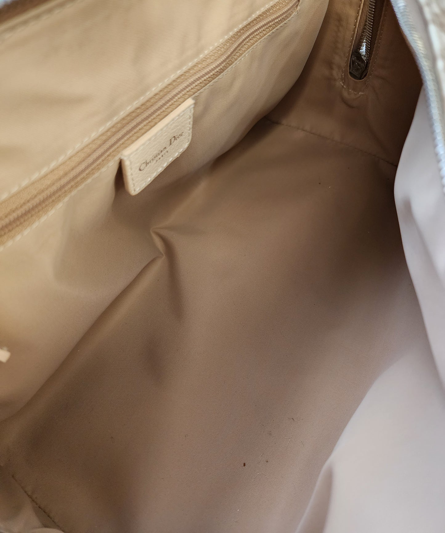 Christian Dior Beige Diorissimo Canvas Floral Embroidery