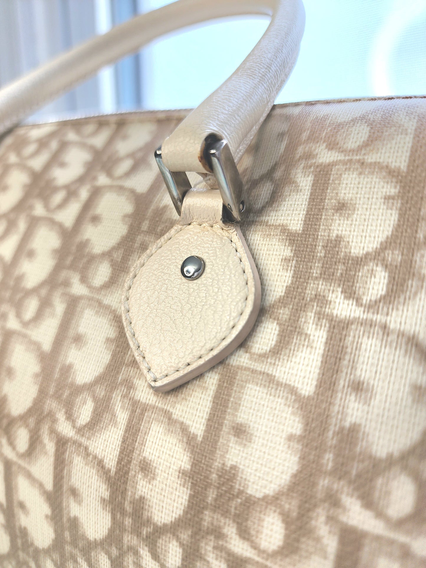 Christian Dior Beige Diorissimo Canvas Floral Embroidery