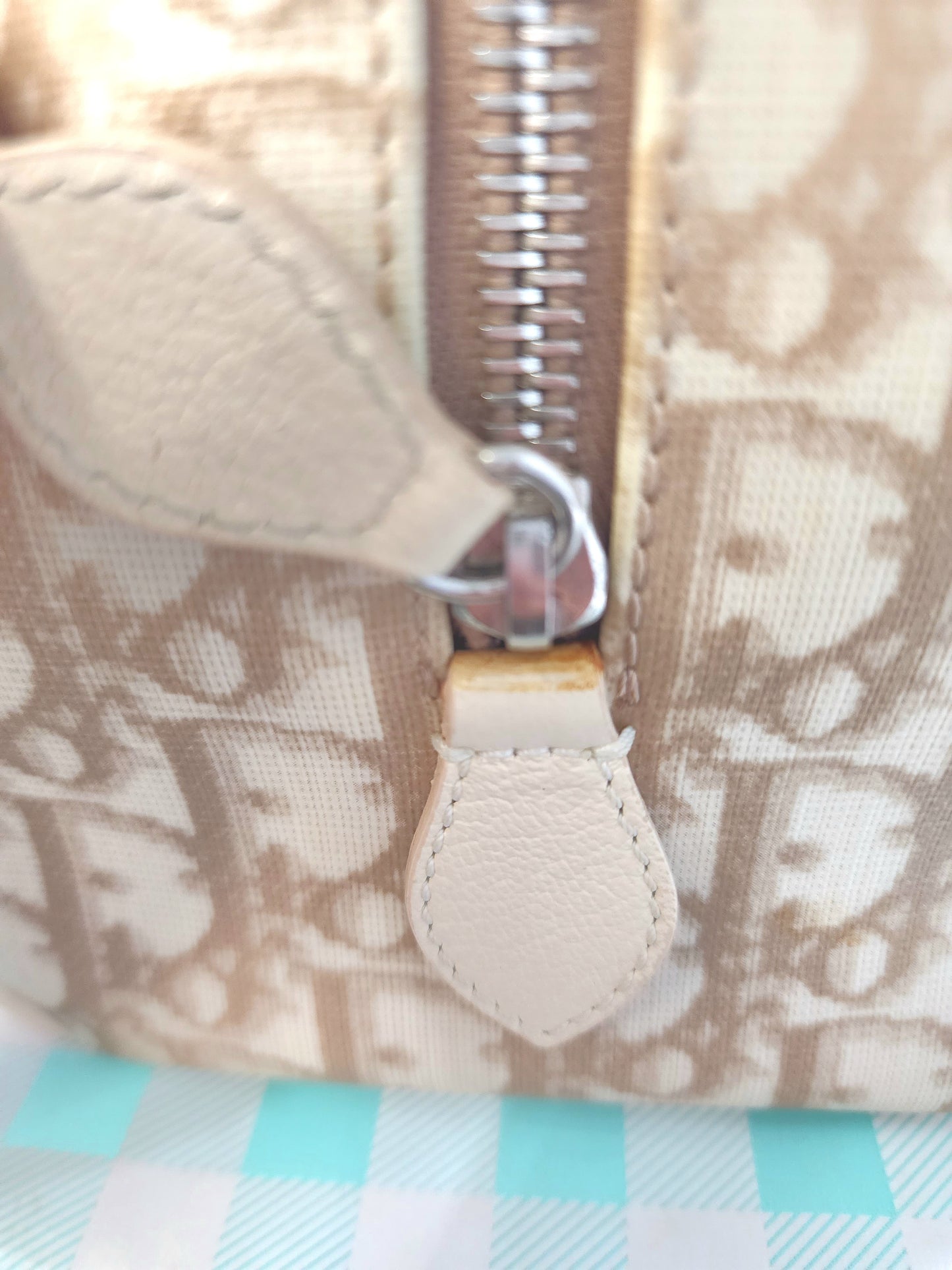 Christian Dior Beige Diorissimo Canvas Floral Embroidery