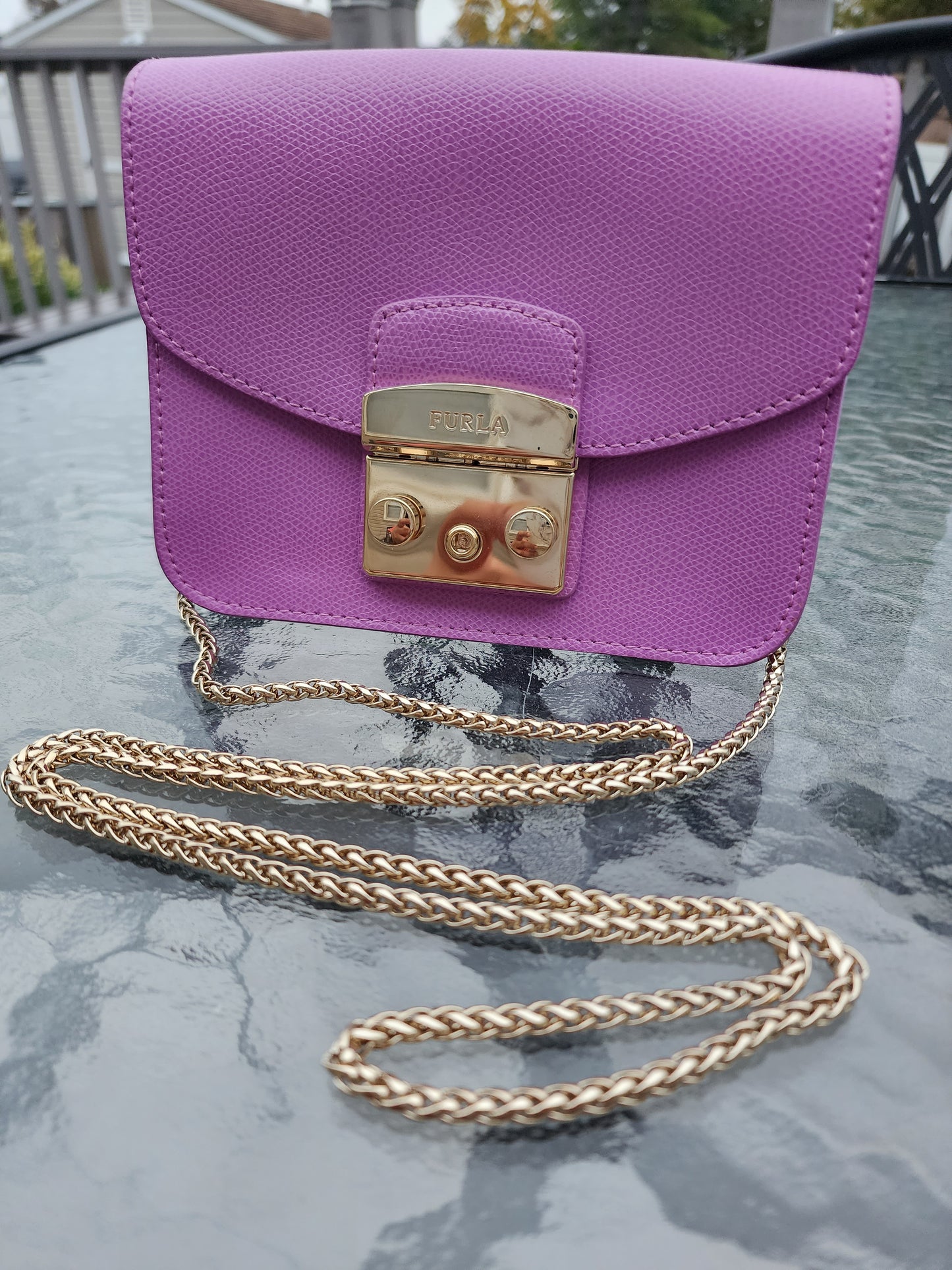 Furla Metropolis Lilac Mini Crossbody Bag