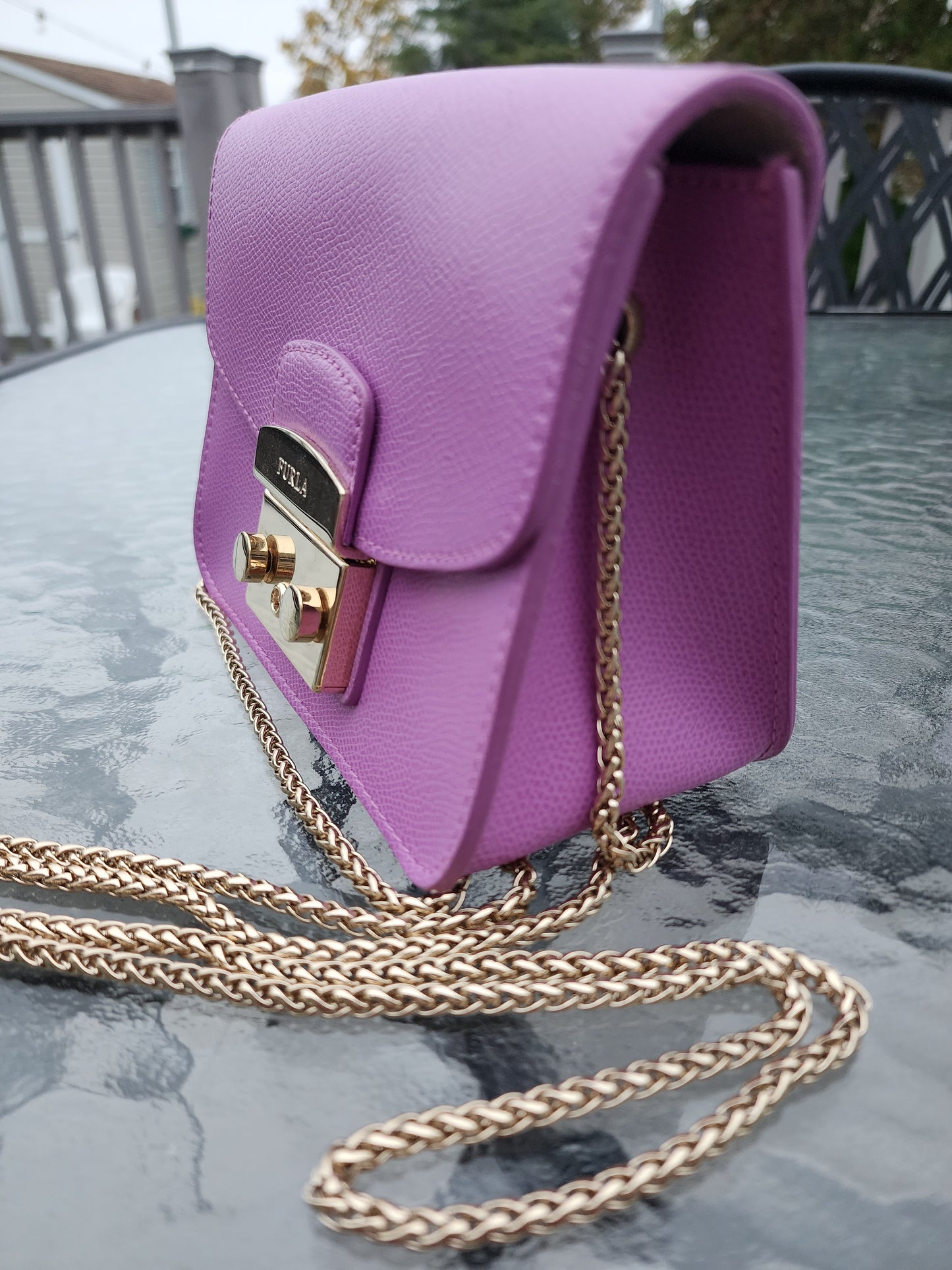 Furla Metropolis Lilac Mini Crossbody Bag