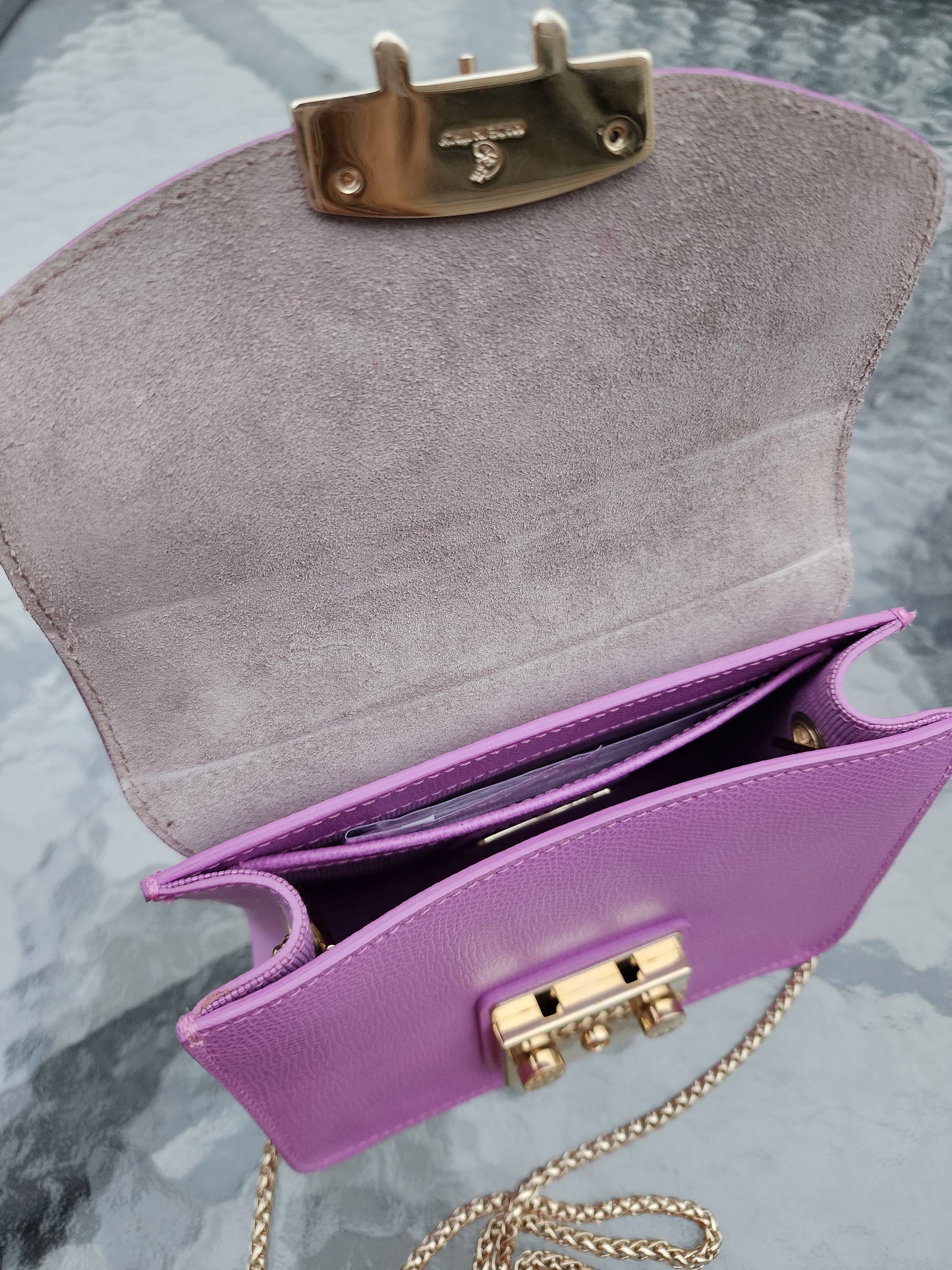 Furla Metropolis Lilac Mini Crossbody Bag