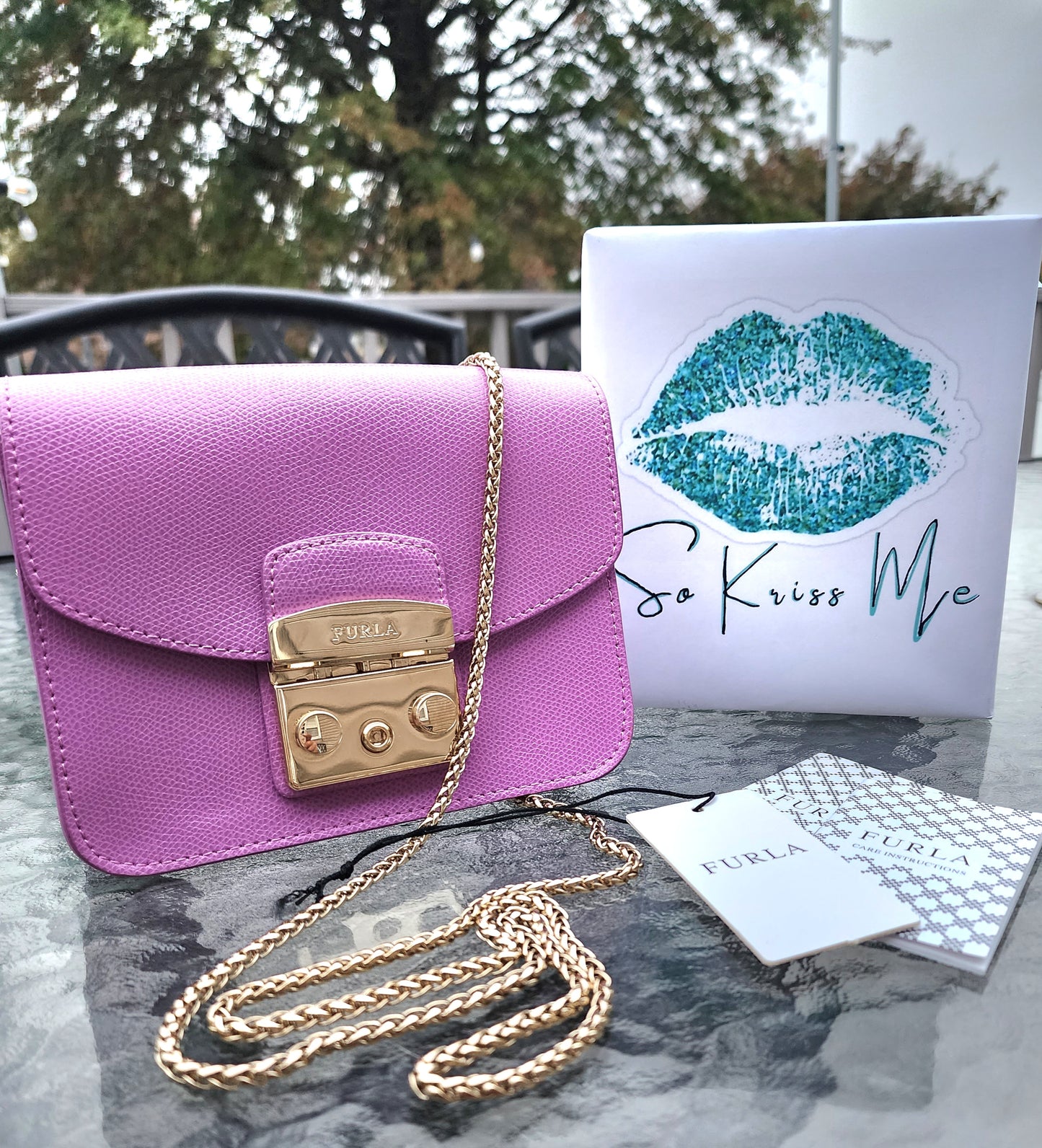 Furla Metropolis Lilac Mini Crossbody Bag