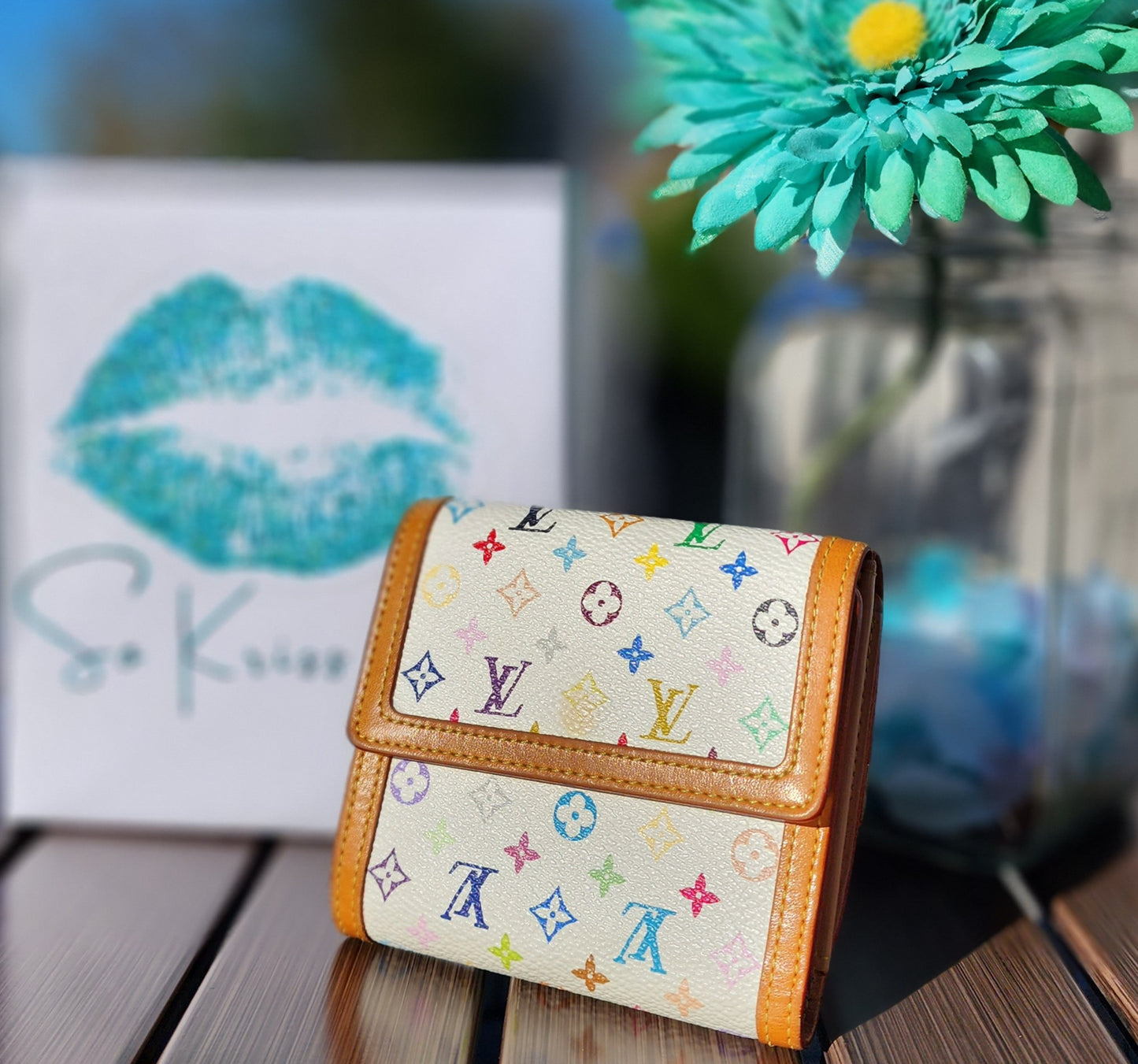 Louis Vuitton Porte-Monnaie Plat Coin Purse Monogram Multicolor