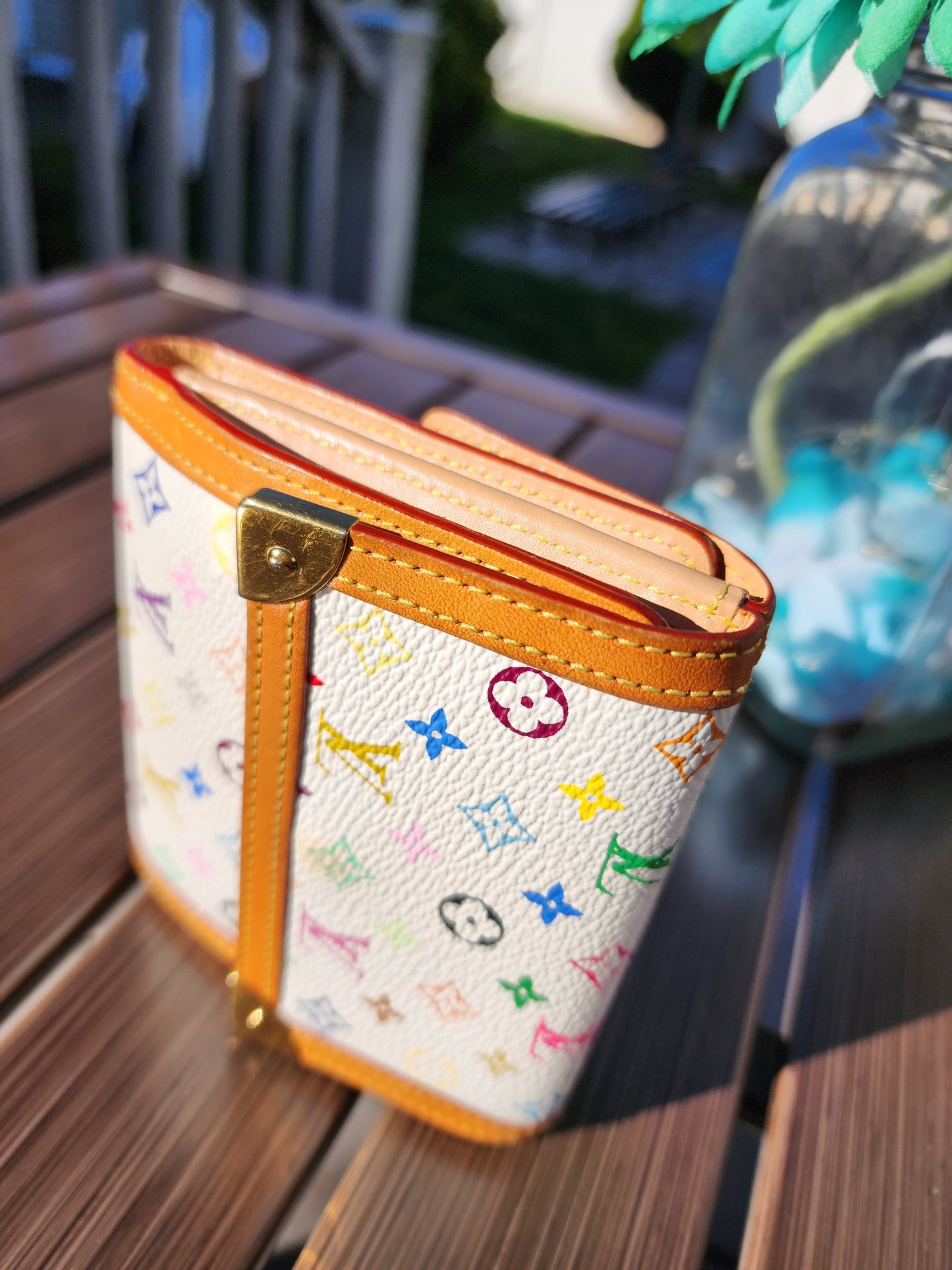 Louis Vuitton Porte-Monnaie Plat Coin Purse Monogram Multicolor