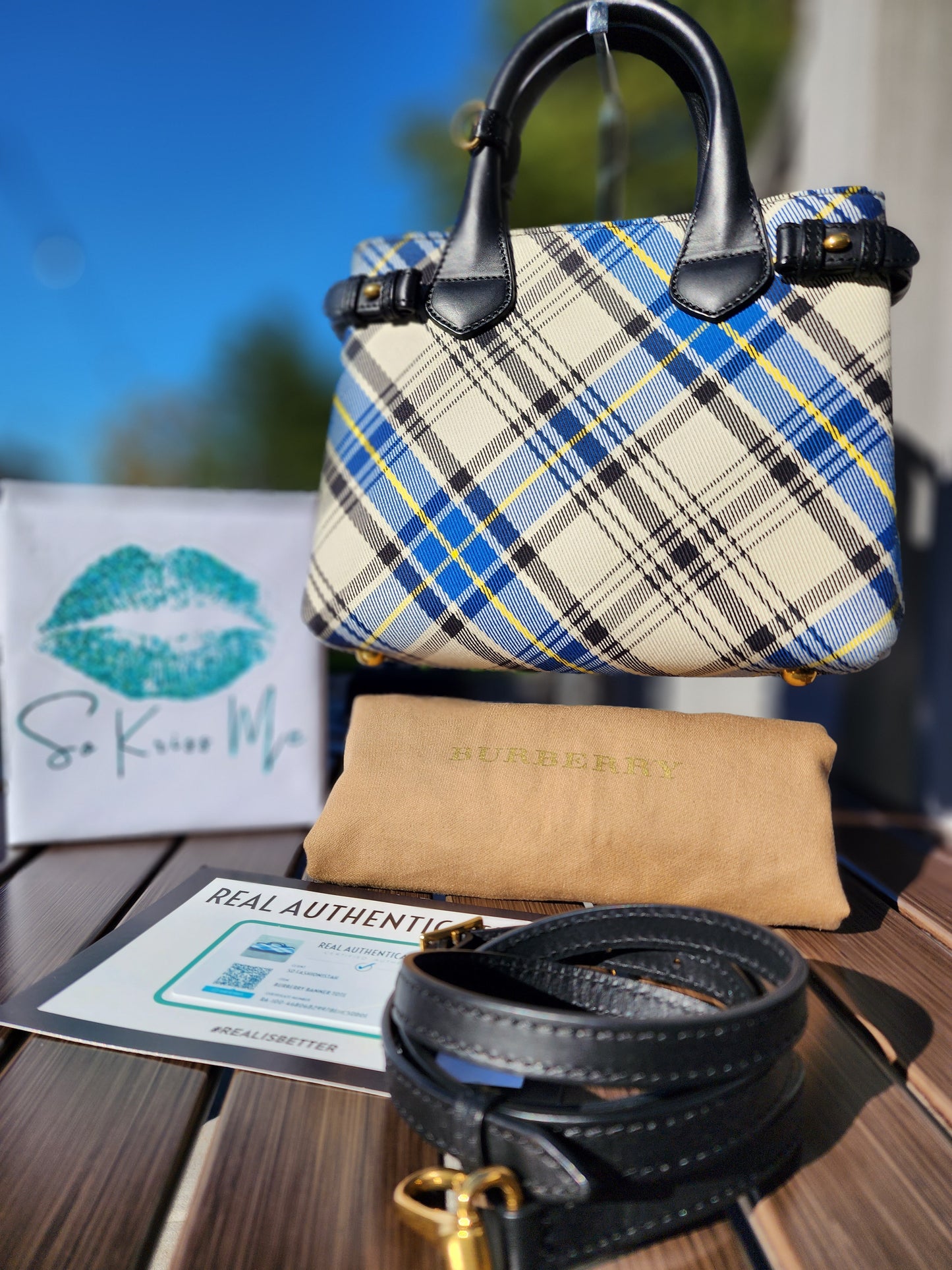 NEW! Burberry Small Banner Tote Multicolor