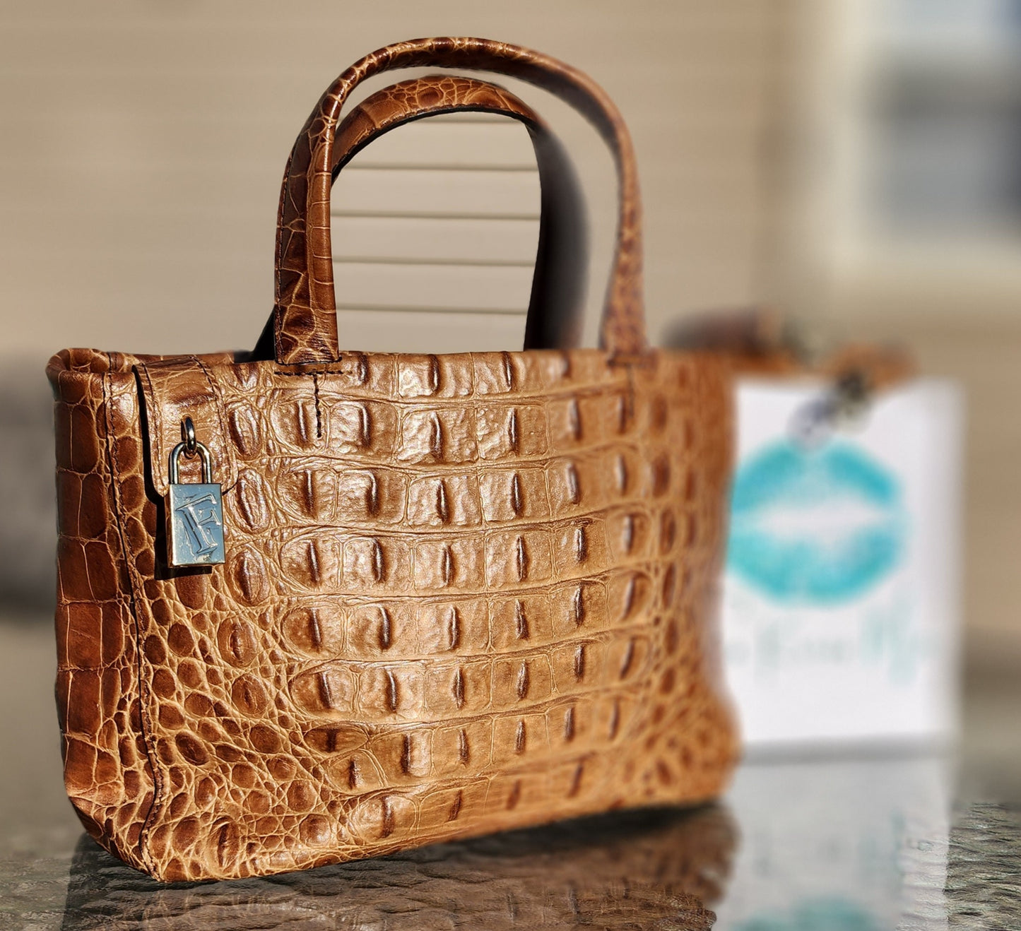 Furla Crocodile Skin 2 Way Bag