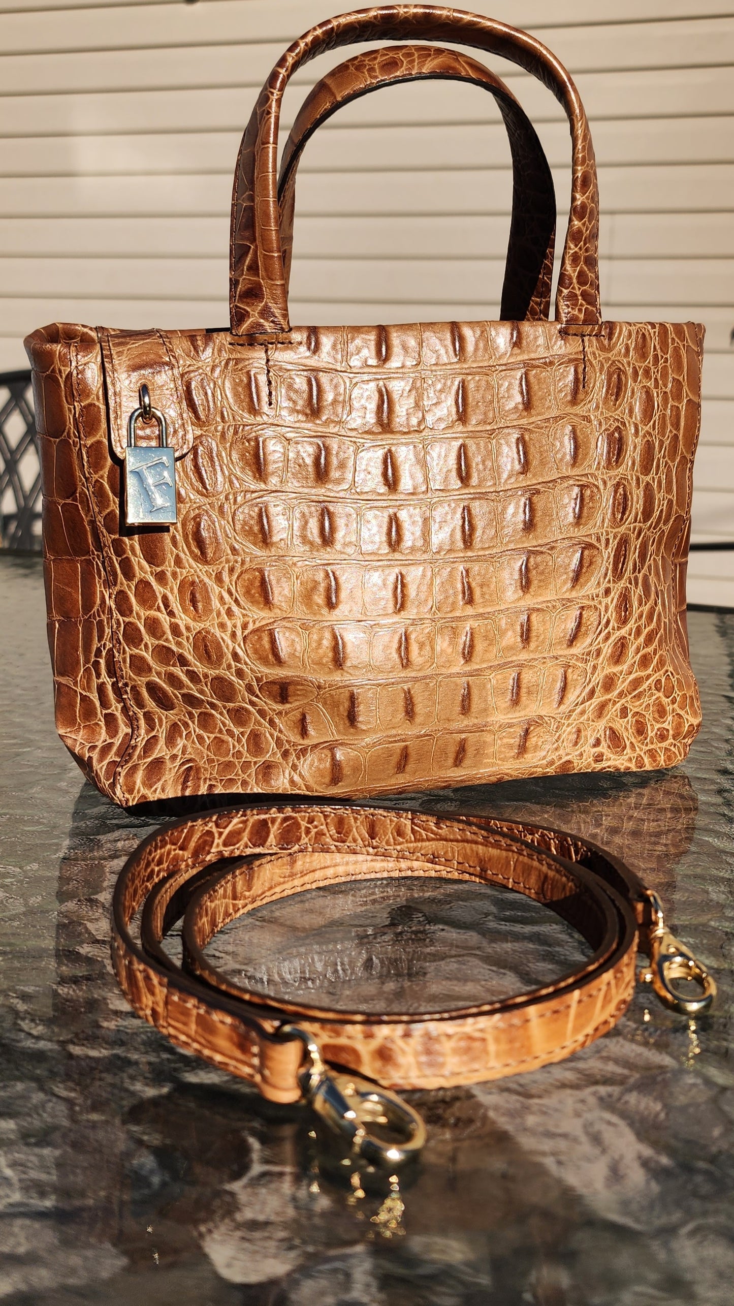 Furla Crocodile Skin 2 Way Bag
