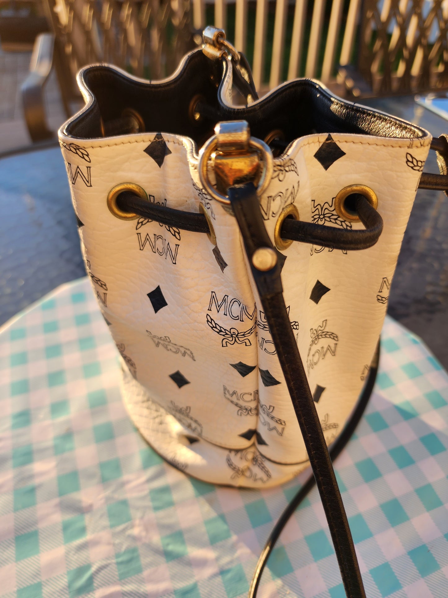 MCM Mini Drawstring Bag