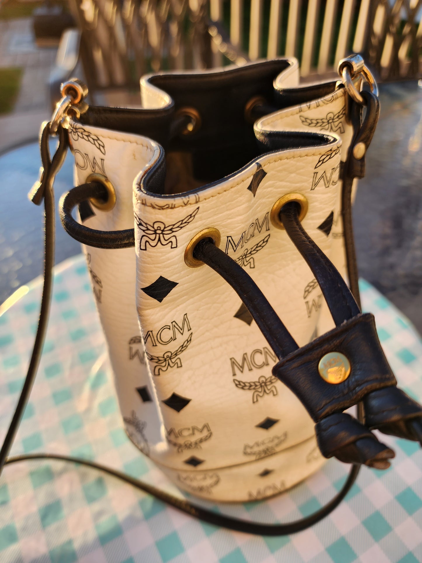 MCM Mini Drawstring Bag