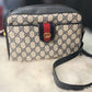 Gucci Navy Sherry Line Camera Sling Bag