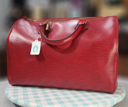 Louis Vuitton Speedy 35 Red Epi