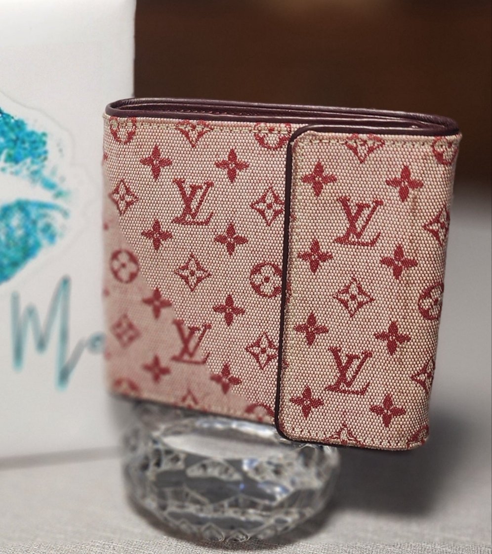 Louis Vuitton Bifold Wallet Mini Lin in Cherry (Vintage)