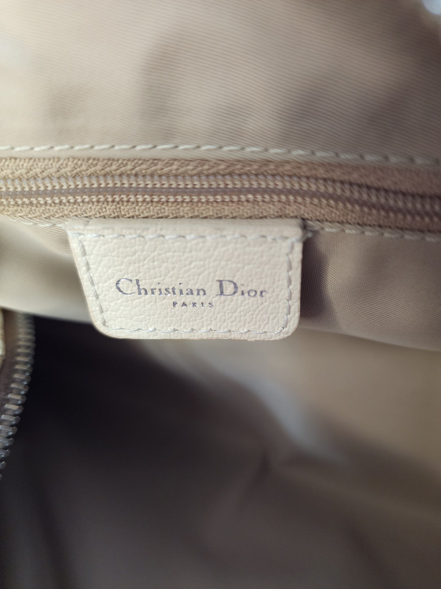 Christian Dior Beige Diorissimo Canvas Floral Embroidery