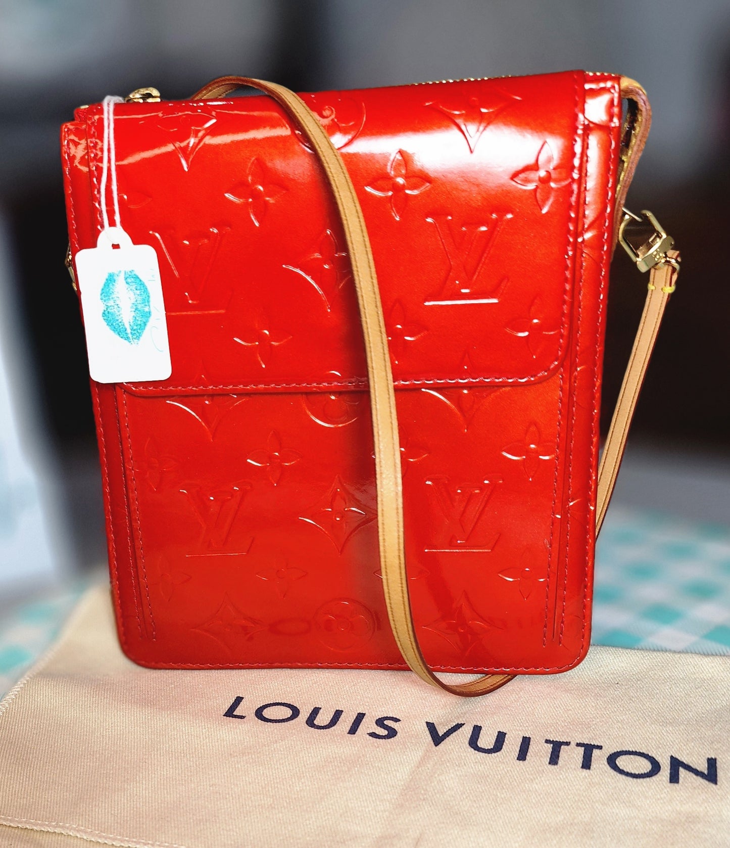 Louis Vuitton Louis Vuitton Mott Red Vernis Leather Handbag