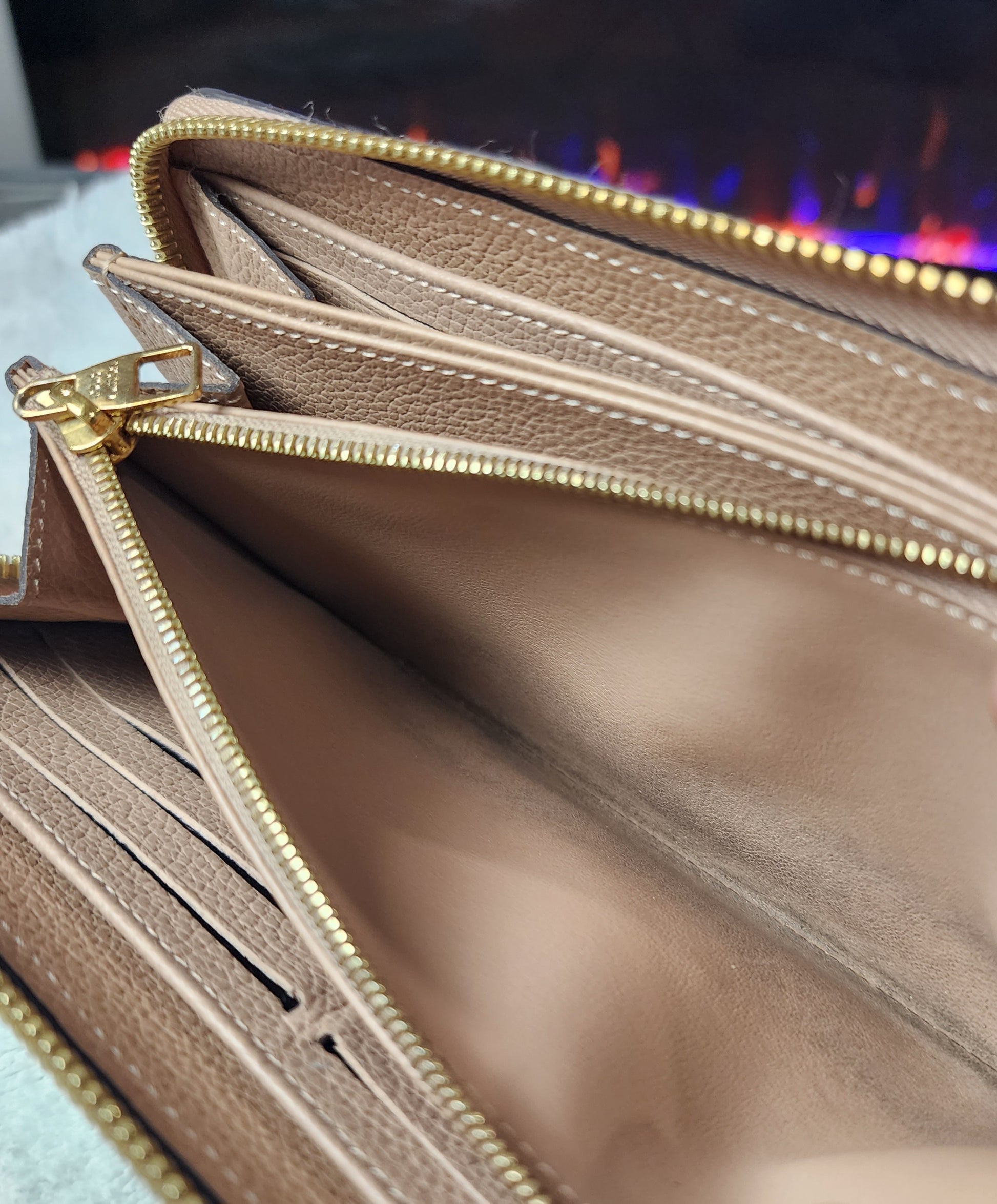Louis Vuitton Empreinte Monogram Long Zippy Wallet Beige